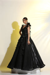 Black Draped Gown