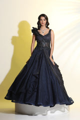 Draped ball Gown