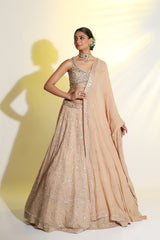 Golden semi bridal Lehenga