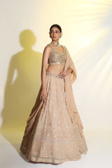 Golden semi bridal Lehenga