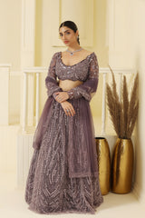 Net Kalidar cutdana and beads work Lehenga set.