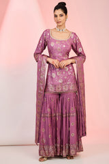 Flower Jaal embroidery Kurti Sharara