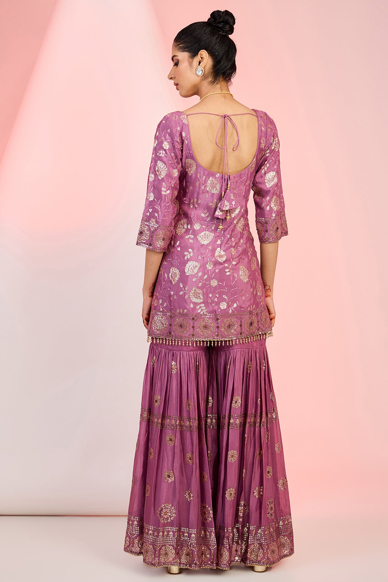 Flower Jaal embroidery Kurti Sharara