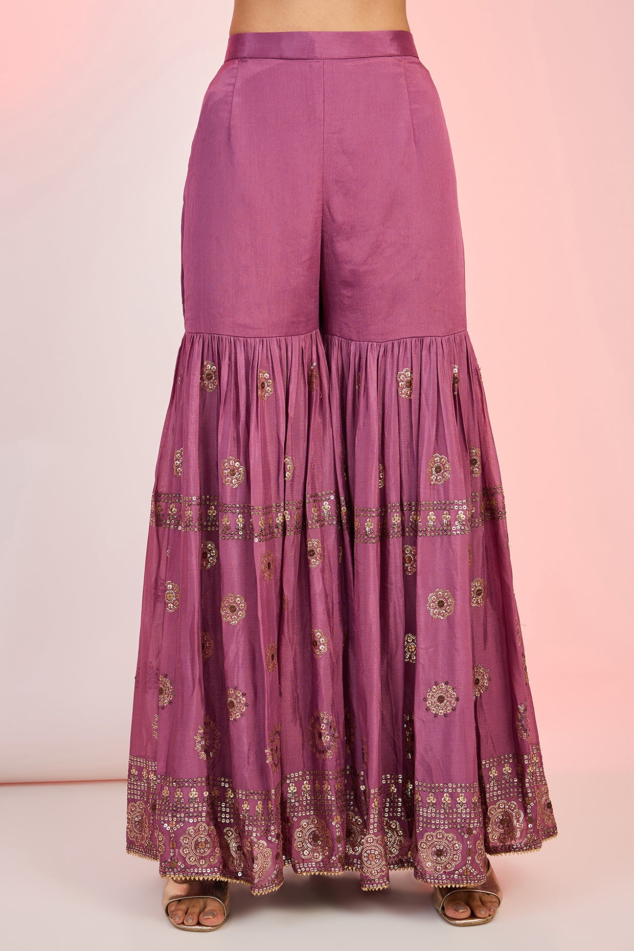 Flower Jaal embroidery Kurti Sharara