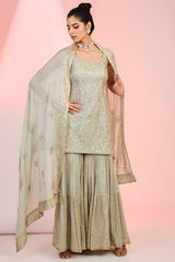 Fully Traditional Sequin embroidery sharara suit