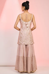 Light Pink Chinon Sequins Embroidered Sharara Set