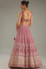 Magenta Sequins Embroidered Lehenga Set