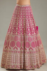 Magenta Sequins Embroidered Lehenga Set